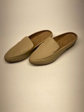 Aerosoles Womens Slip-on Mules Enright Beige Comfortable Loafers Sz 10.5